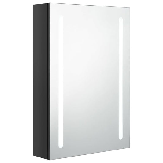 LED-Spiegelschrank fürs Bad Glänzend Schwarz 50x13x70 cm