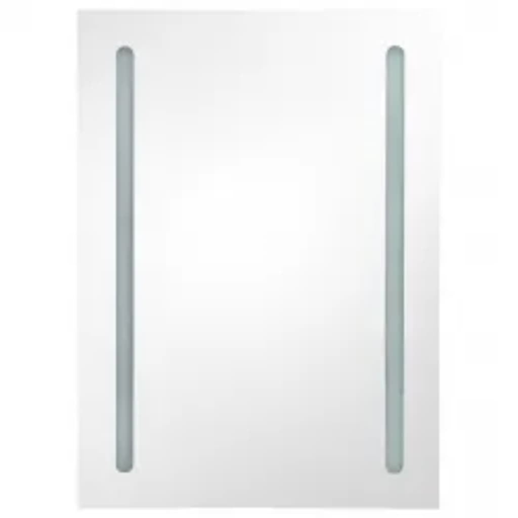 LED-Bad-Spiegelschrank Grau 50x13x70 cm