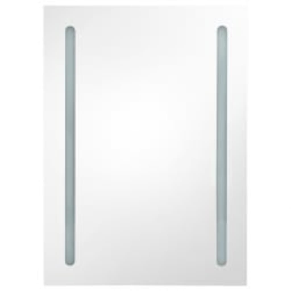 LED-Bad-Spiegelschrank Glänzendes Grau 50x13x70 cm