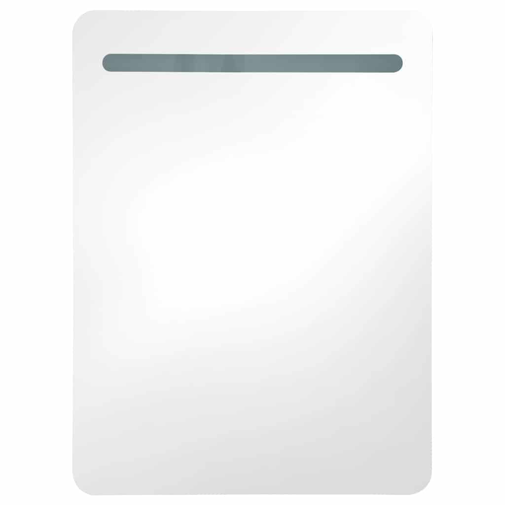 LED-Bad-Spiegelschrank Glänzendes Grau 60x11x80 cm