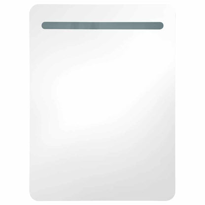 LED-Bad-Spiegelschrank Glänzendes Grau 60x11x80 cm