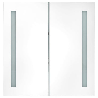 LED-Bad-Spiegelschrank Betongrau 62x14x60 cm