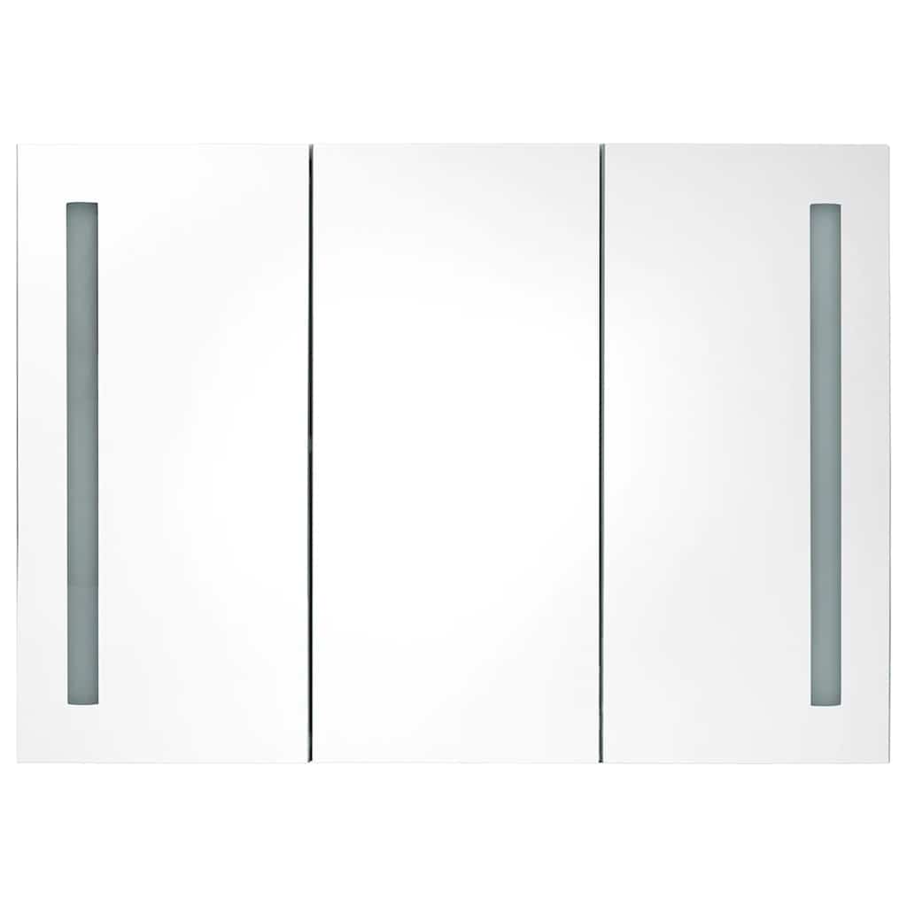 LED-Spiegelschrank fürs Bad 89x14x62 cm Glänzend Weiß