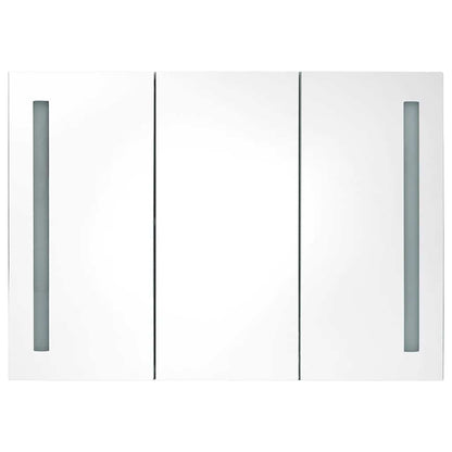 LED-Spiegelschrank fürs Bad 89x14x62 cm Glänzend Weiß