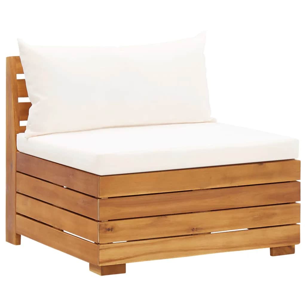 2-tlg. Garten-Lounge-Set mit Kissen Massivholz Akazie