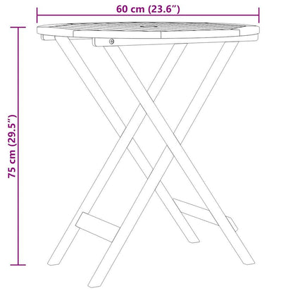 Klappbarer Gartentisch Ø60x75 cm Massivholz Eukalyptus