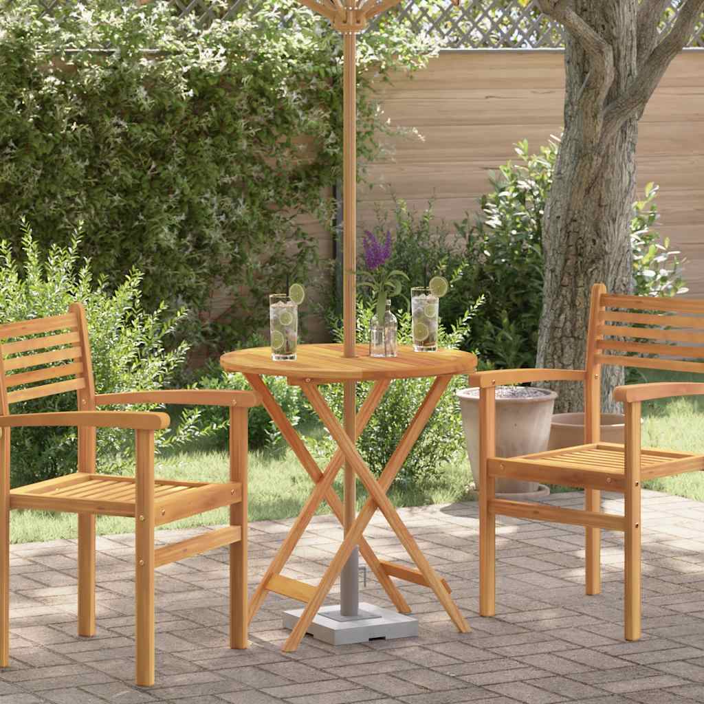 Klappbarer Gartentisch Ø60x75 cm Massivholz Eukalyptus