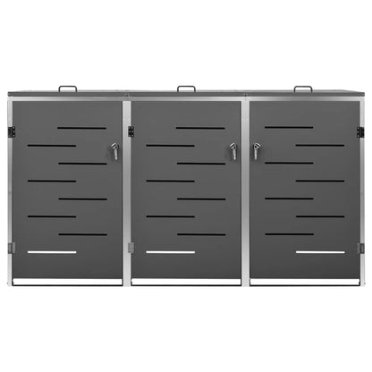 Mülltonnenbox für 3 Tonnen 207x77,5x112,5 cm Edelstahl