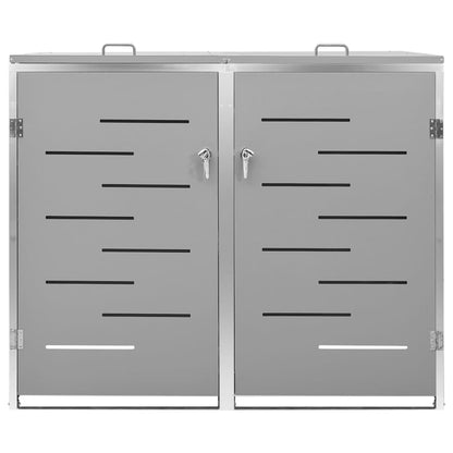 Mülltonnenbox für 2 Tonnen 138x77,5x112,5 cm Edelstahl