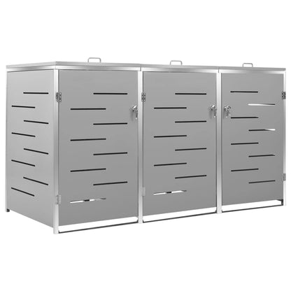 Mülltonnenbox für 3 Tonnen 207x77,5x112,5 cm Edelstahl