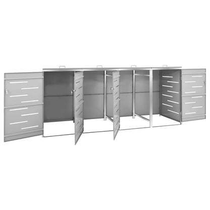 Mülltonnenbox für 4 Tonnen 276,5x77,5x112,5 cm Edelstahl