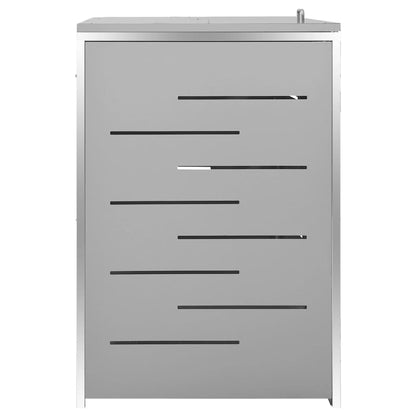 Mülltonnenbox für 4 Tonnen 276,5x77,5x112,5 cm Edelstahl