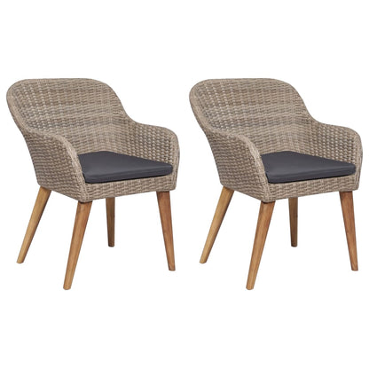 3-tlg. Garten-Essgruppe Braun