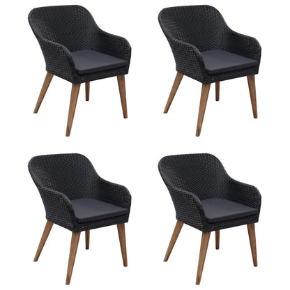 5-tlg. Garten-Essgruppe Schwarz