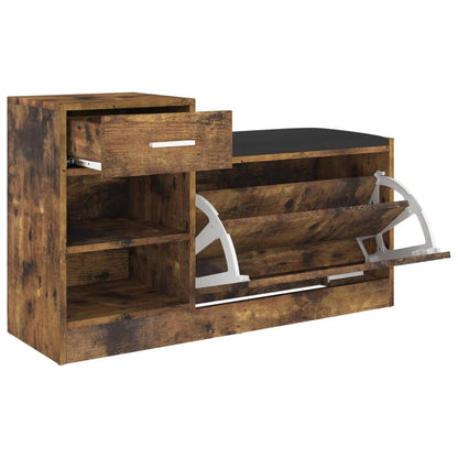 Schuhbank Räuchereiche 94,5x31x57 cm Holzwerkstoff