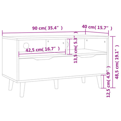 TV-Schrank Hochglanz-Schwarz 90x40x48,5 cm Holzwerkstoff