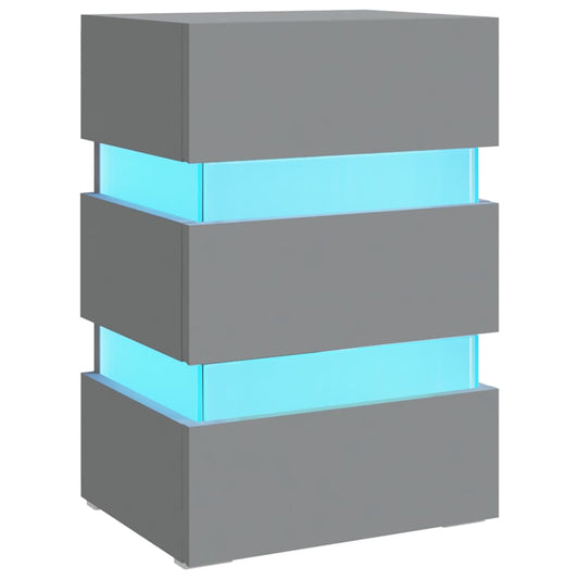 LED-Nachttisch Grau 45x35x67 cm Holzwerkstoff