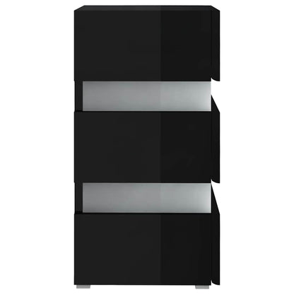 LED-Nachttisch Hochglanz-Schwarz 45x35x67 cm Holzwerkstoff