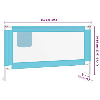 Kleinkind-Bettschutzgitter Blau 150x25 cm Stoff