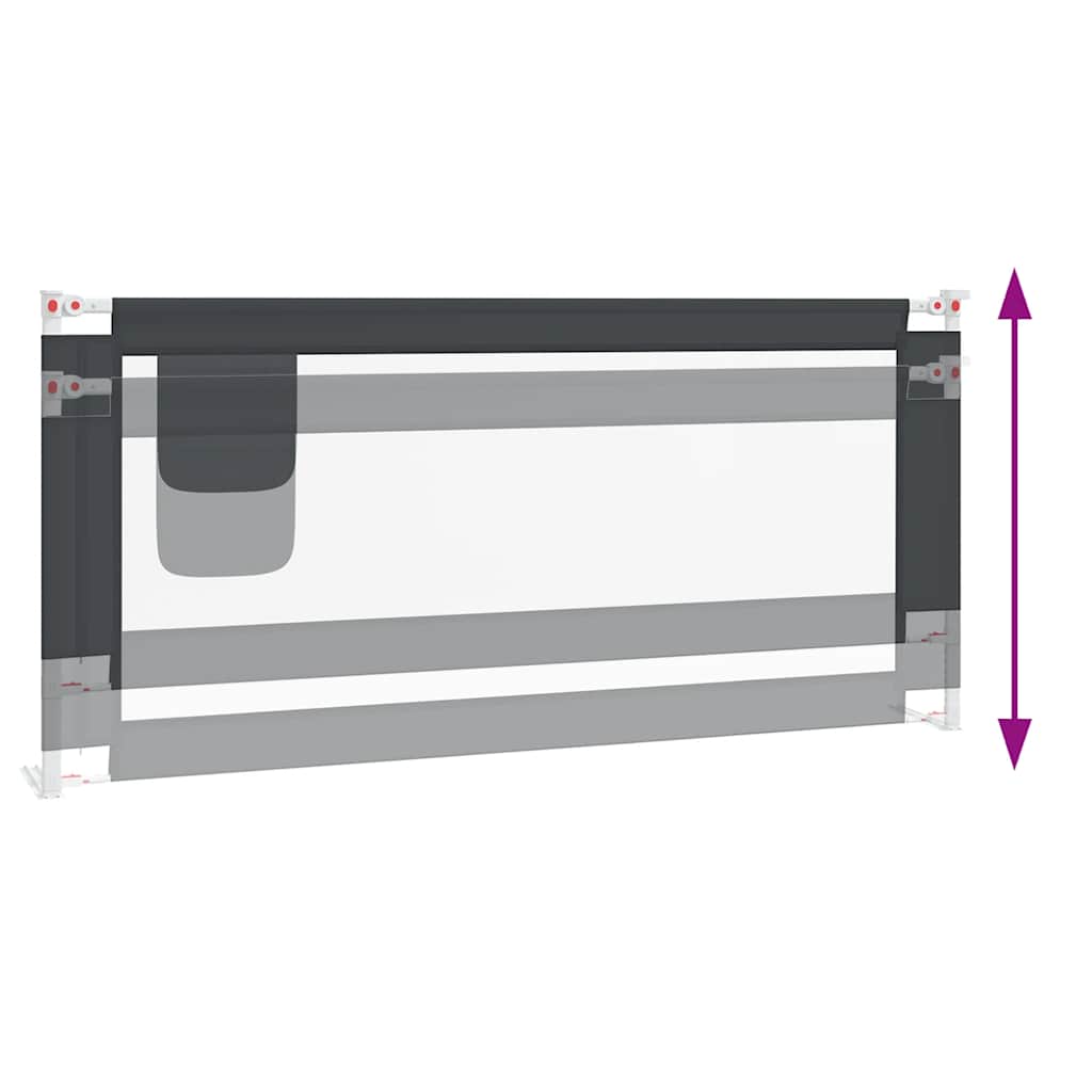 Kleinkind-Bettschutzgitter Dunkelgrau 200x25 cm Stoff