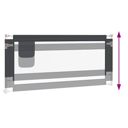 Kleinkind-Bettschutzgitter Dunkelgrau 200x25 cm Stoff