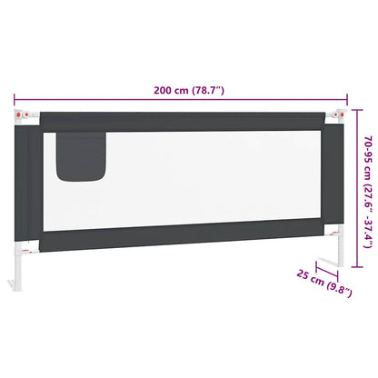 Kleinkind-Bettschutzgitter Dunkelgrau 200x25 cm Stoff