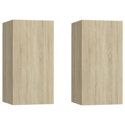 TV-skabe 2 stk Sonoma eg 30,5x30x60 cm træmateriale