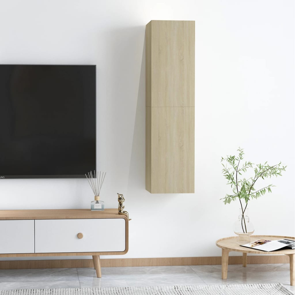 TV-skabe 2 stk Sonoma eg 30,5x30x60 cm træmateriale