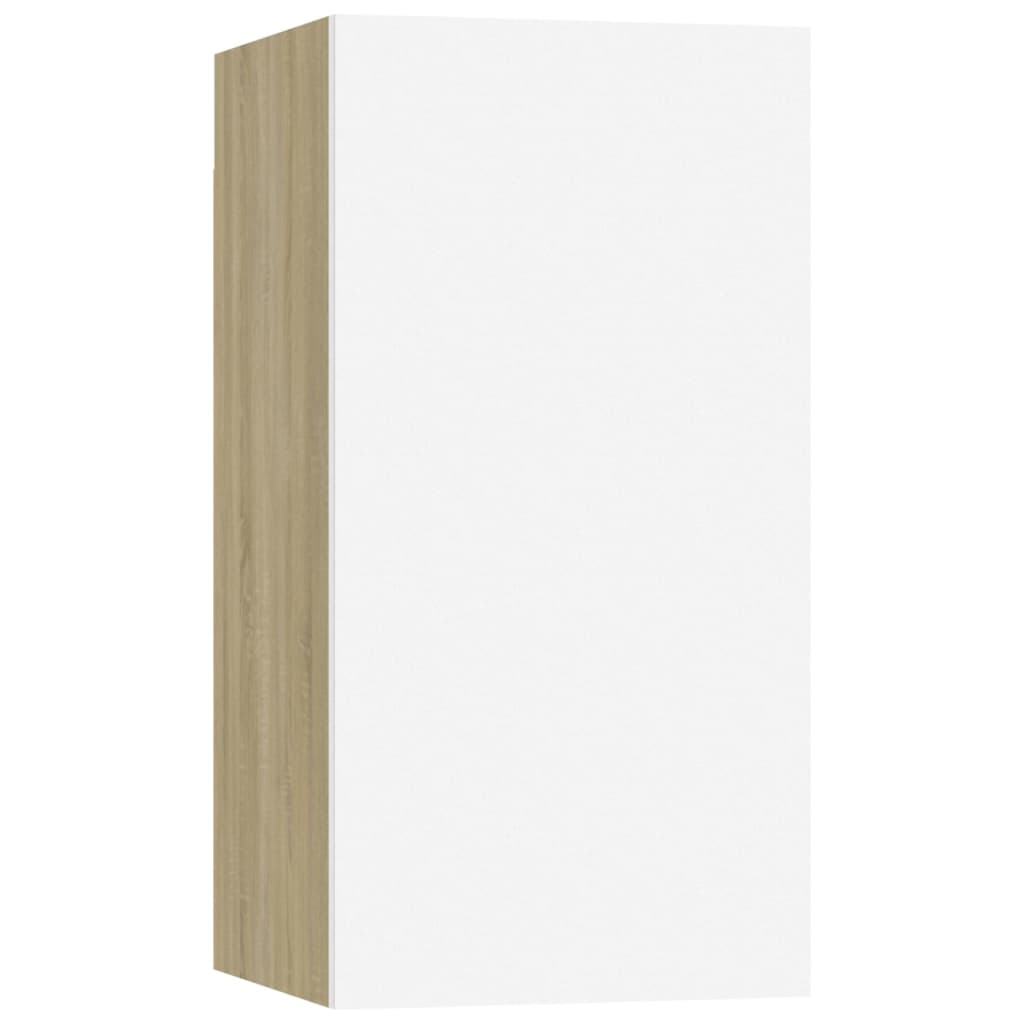 TV-Schränke 2 Stk. Weiß Sonoma-Eiche 30,5x30x60cm Holzwerkstoff