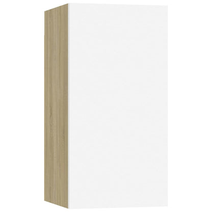 TV-Schränke 2 Stk. Weiß Sonoma-Eiche 30,5x30x60cm Holzwerkstoff