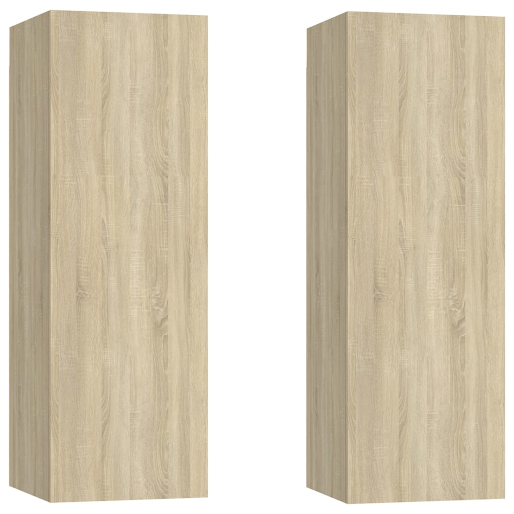 TV-skabe 2 stk Sonoma eg 30,5x30x90 cm træmateriale