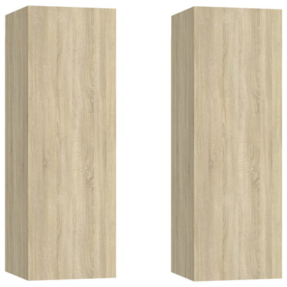TV-skabe 2 stk Sonoma eg 30,5x30x90 cm træmateriale