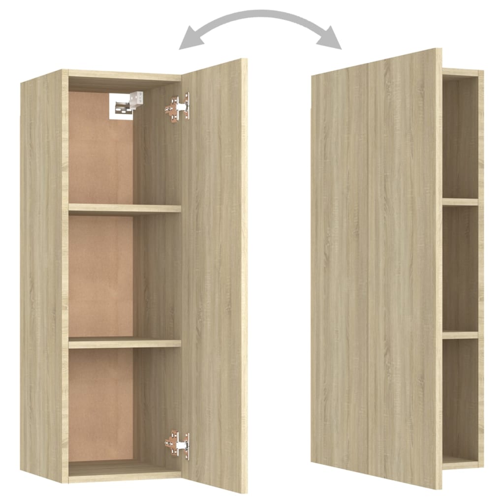 TV-skabe 2 stk Sonoma eg 30,5x30x90 cm træmateriale