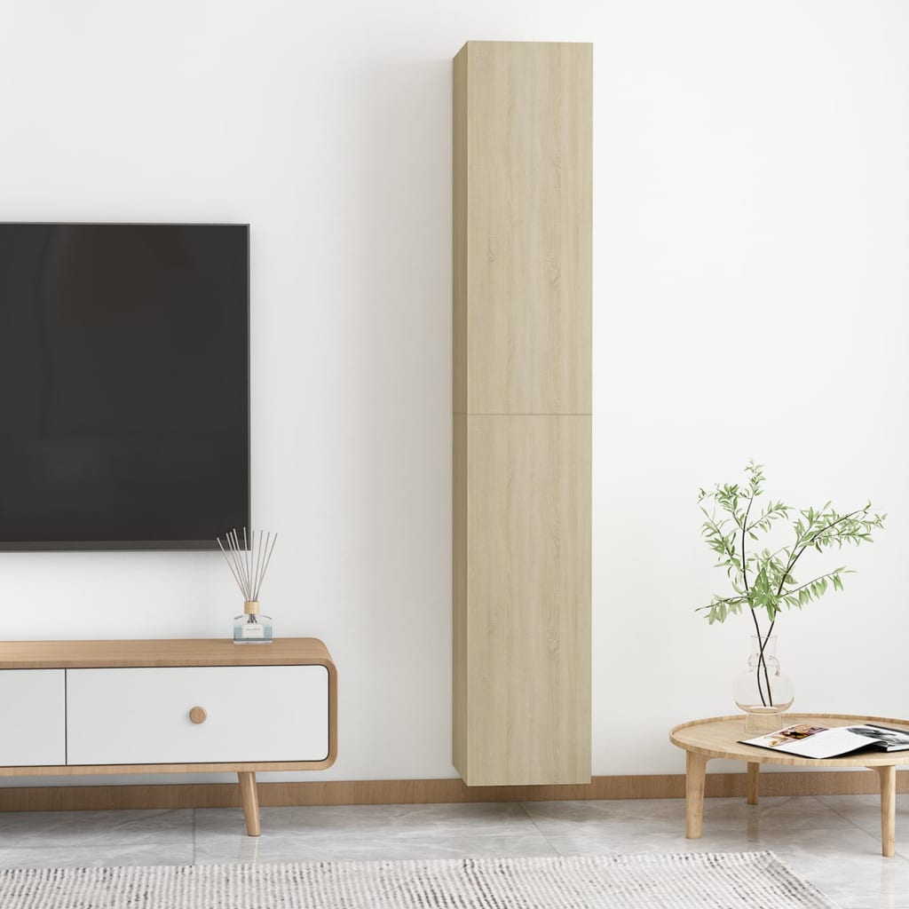 TV-skabe 2 stk Sonoma eg 30,5x30x90 cm træmateriale