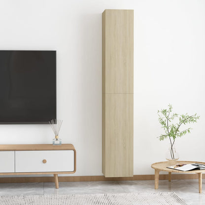 TV-skabe 2 stk Sonoma eg 30,5x30x90 cm træmateriale