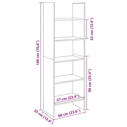 Bücherregal Sonoma-Eiche 60x35x180 cm Holzwerkstoff