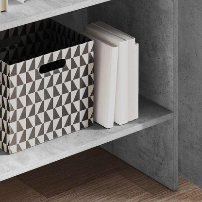 Bücherregal Betongrau 60x35x180 cm Holzwerkstoff