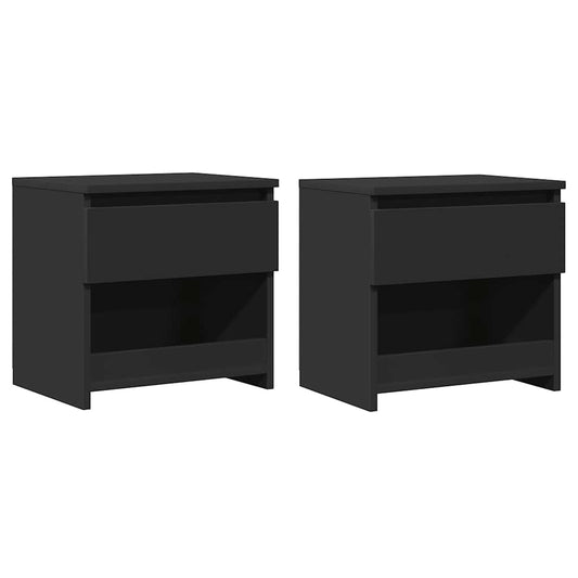 Nachttische 2 Stk. Schwarz 40x30x39 cm Holzwerkstoff