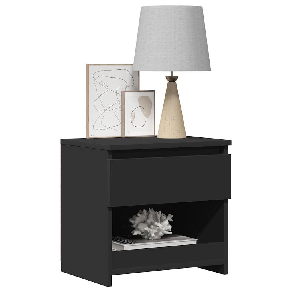 Nachttische 2 Stk. Schwarz 40x30x39 cm Holzwerkstoff