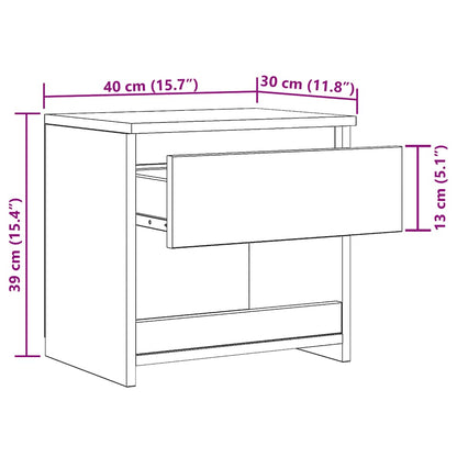 Nachttisch Betongrau 40x30x39 cm Holzwerkstoff