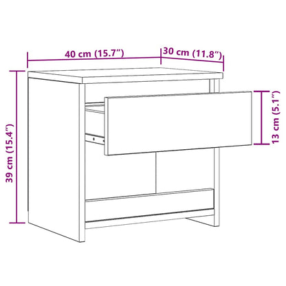 Nachttische 2 Stk. Betongrau 40x30x39 cm Holzwerkstoff