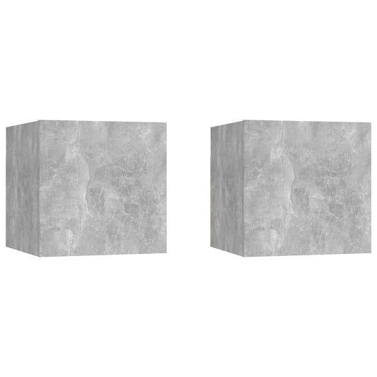TV overskabe 2 stk Betongrå 30,5x30x30 cm