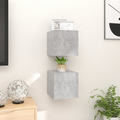 TV overskabe 2 stk Betongrå 30,5x30x30 cm