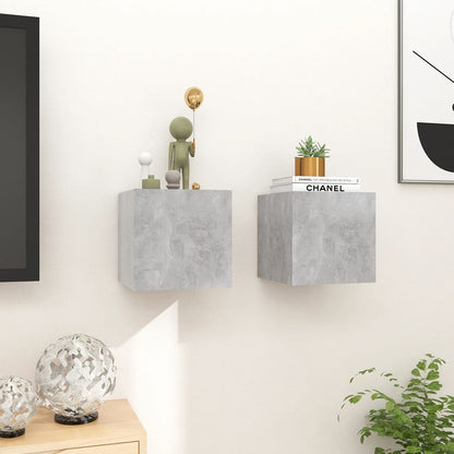 TV overskabe 2 stk Betongrå 30,5x30x30 cm