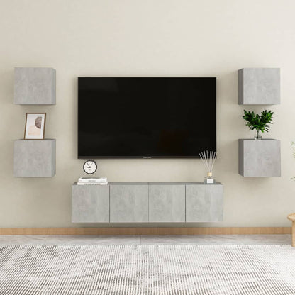 TV overskabe 2 stk Betongrå 30,5x30x30 cm
