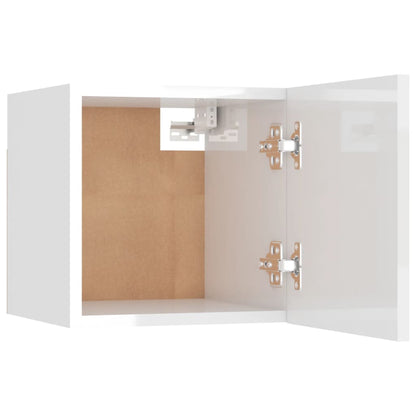 TV overskabe 2 stk Hvid højglans 30,5x30x30 cm