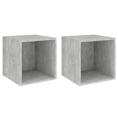 Wandschränke 2 Stk. Betongrau 37x37x37 cm Holzwerkstoff