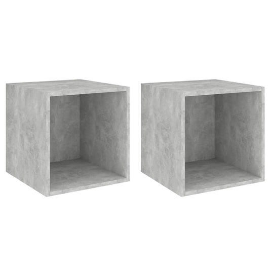 Wandschränke 2 Stk. Betongrau 37x37x37 cm Holzwerkstoff