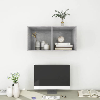 TV-Wandschrank Betongrau 37x37x72 cm Holzwerkstoff