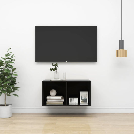 TV-vægskab sort højglans 37x37x72 cm træmateriale
